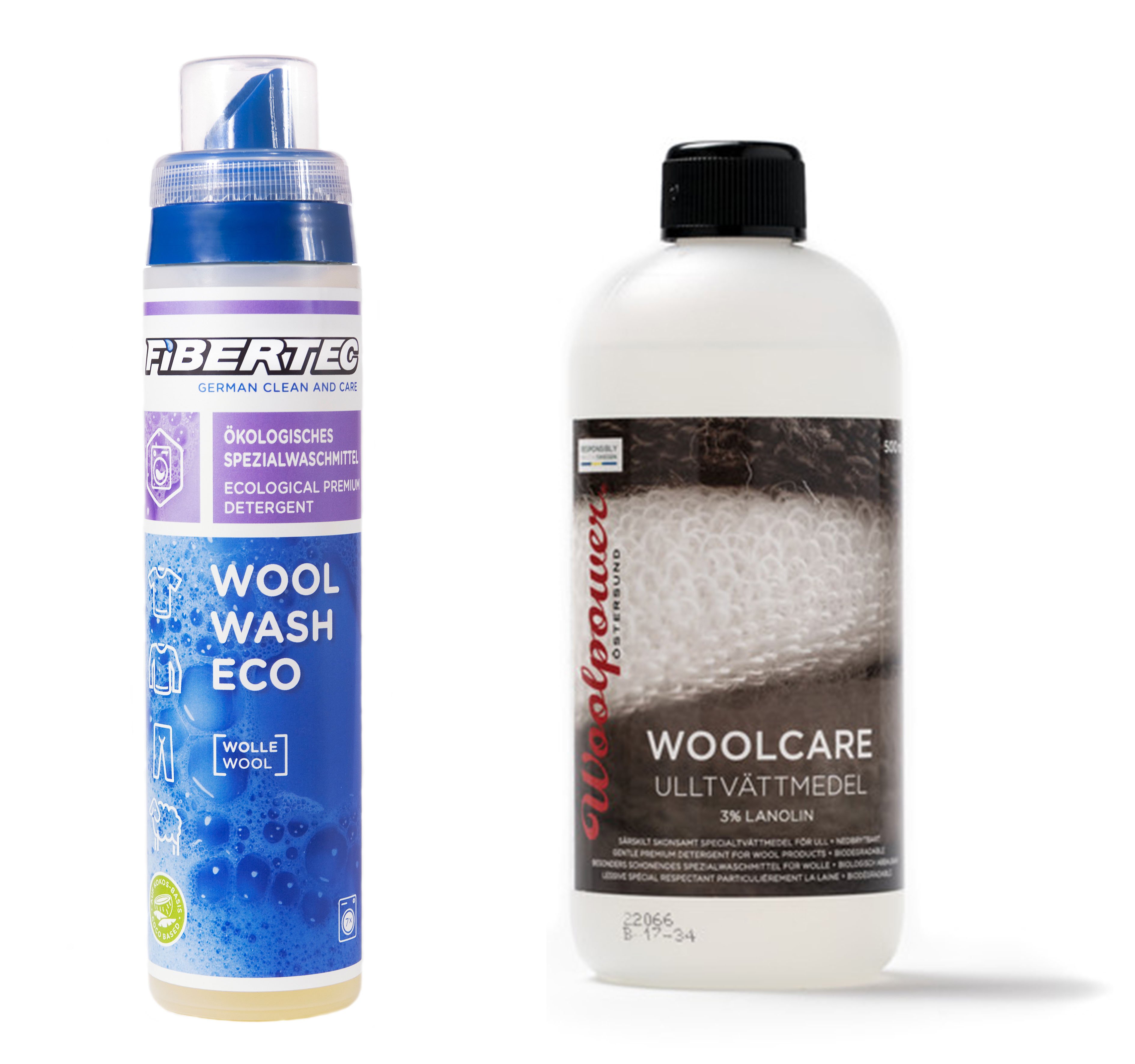 Wollwaschmittel von Woolpower und Fibertec